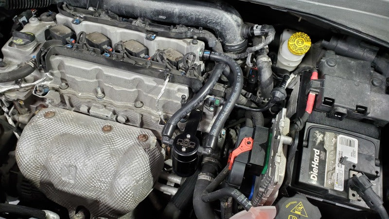 J&L 14-22 Jeep Cherokee 2.4L / 15-21 Jeep Renegade Driver Side Oil Separator 3.0 - Blk Anodized Oil Separators J&L