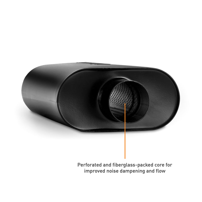 Mishimoto Muffler with 3in Center Inlet/Outlet - Angled Tip - Black Muffler Mishimoto