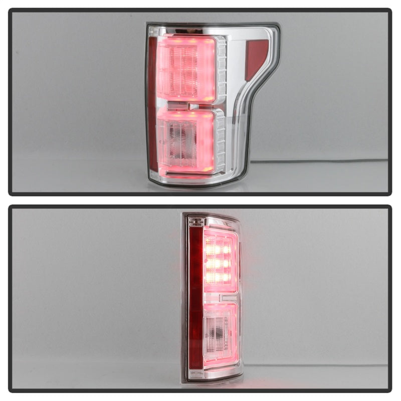 Spyder 18-19 Ford F-150 (W/O Blind Spot Sensor) LED Tail Lights - Chrome (ALT-YD-FF15018-LED-C) Tail Lights SPYDER