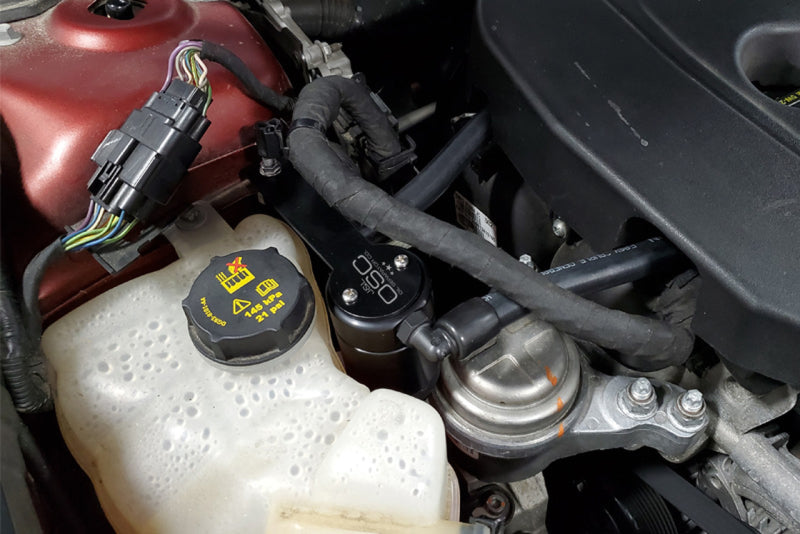 J&L 13-19 Ford Fusion 1.5L EcoBoost Oil Separator 3.0 Passenger Side - Black Anodized Oil Separators J&L