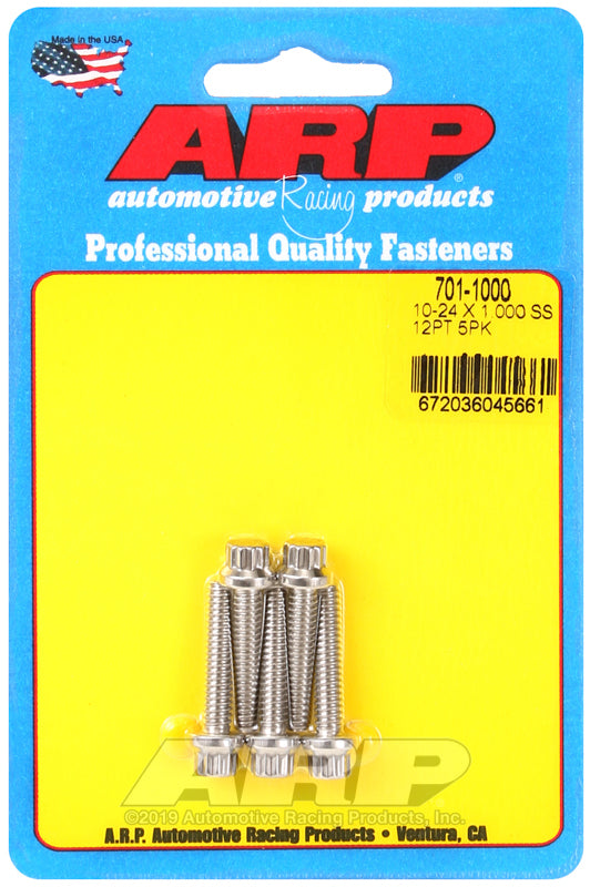ARP 10-24 RH Thread x 1.000in UHL 12pt Stainless 300 (5/pkg) Hardware Kits - Other ARP