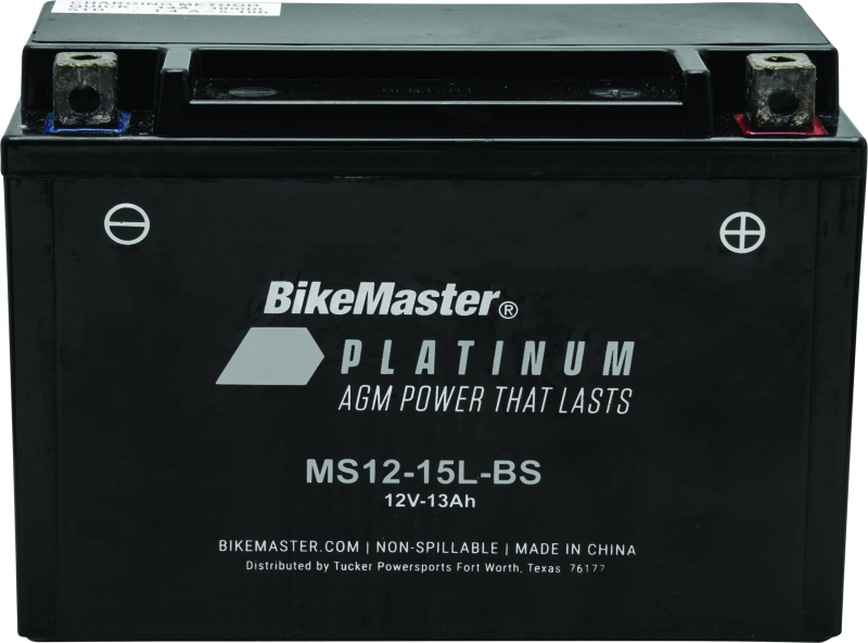 BikeMaster AGM Battery - MS12-15L-BS Batteries BikeMaster