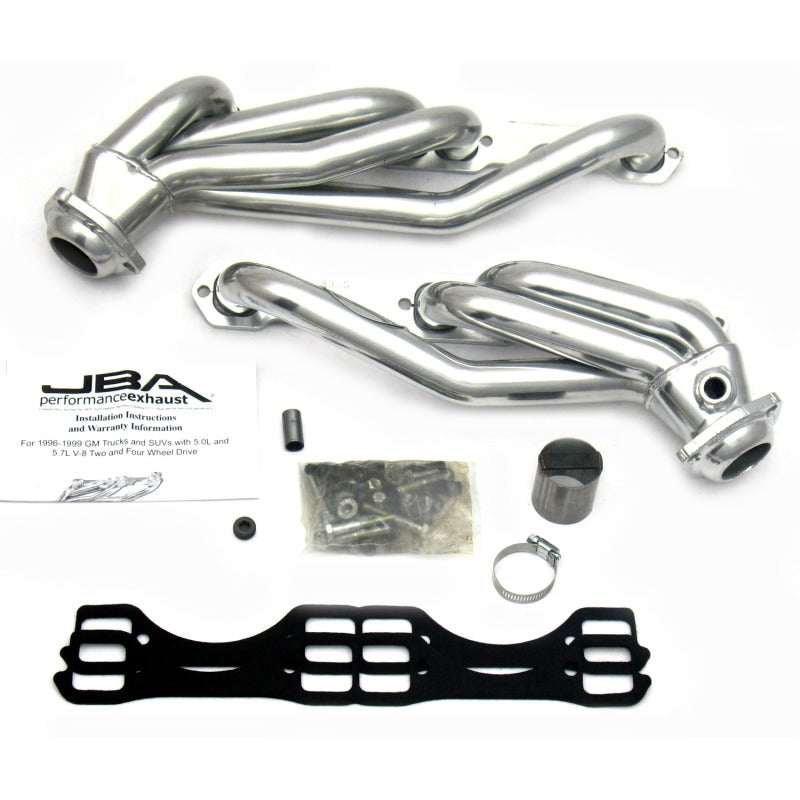 JBA 96-00 GM Truck 5.0L/5.7L SBC w/o A.I.R. 1-1/2in Primary Silver Ctd Cat4Ward Header Headers & Manifolds JBA