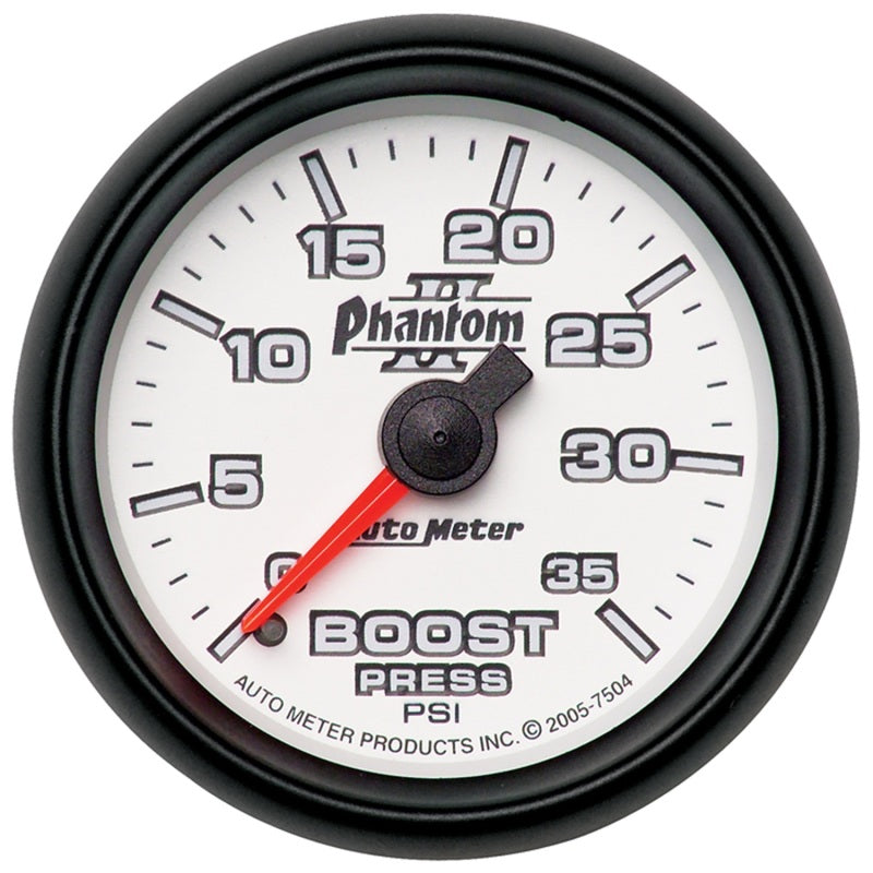 Autometer Phantom II 52.4mm Mechanical 0-35 PSI Boost Gauge Gauges AutoMeter