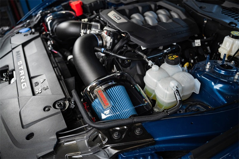 Corsa 2024+ Ford Mustang GT 5.0L Carbon Fiber Cold Air Intake w/ MaxFlow Oiled Air Filters - Matte Cold Air Intakes CORSA Performance