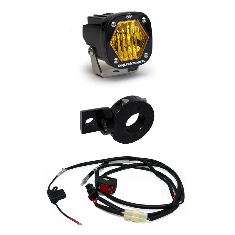 Baja Designs S1 Wide Cornering Electric Start Pit Bike LED Light - Amber Light Bars & Cubes Baja Designs