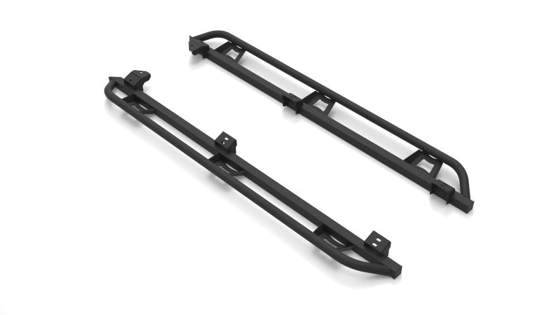 N-Fab Trail Slider Steps 16-20 Toyota Tacoma Crew Cab All Beds - SRW - Textured Black Body Armor & Rock Rails N-Fab