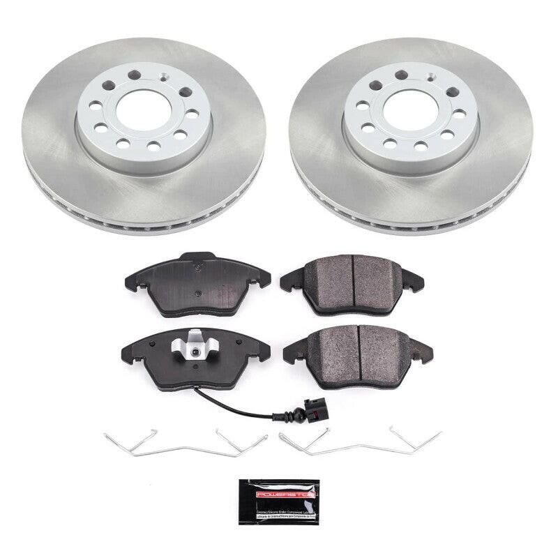 Power Stop 06-09 Volkswagen Rabbit Front Semi-Coated Rotor Kit Brake Kits - Performance Blank PowerStop