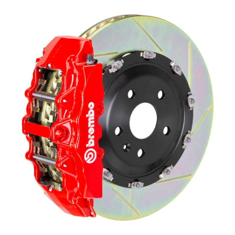 Brembo 15-19 Golf R Front GT BBK 6 Piston Cast 380x34 2pc Rotor Slotted Type1-Red Brake Kits - Performance Slot Brembo