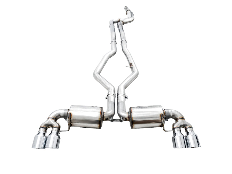 AWE Tuning 2019+ BMW M340i (G20) Non-Resonated Touring Edition Exhaust - Quad Chrome Silver Tips Catback AWE Tuning