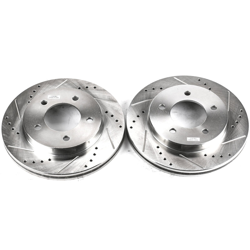 Power Stop 97-03 Ford F-150 Front Evolution Drilled & Slotted Rotors - Pair Brake Rotors - Slot & Drilled PowerStop