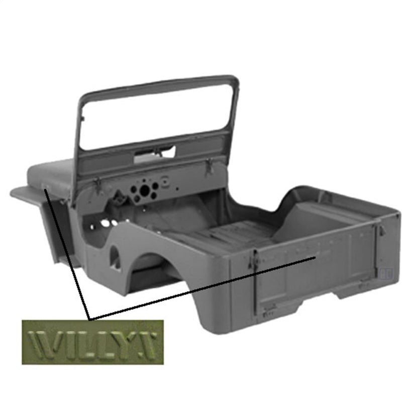 Omix Body Tub Kit with Willys Script 49-53 Willys CJ3A Other Body Components OMIX