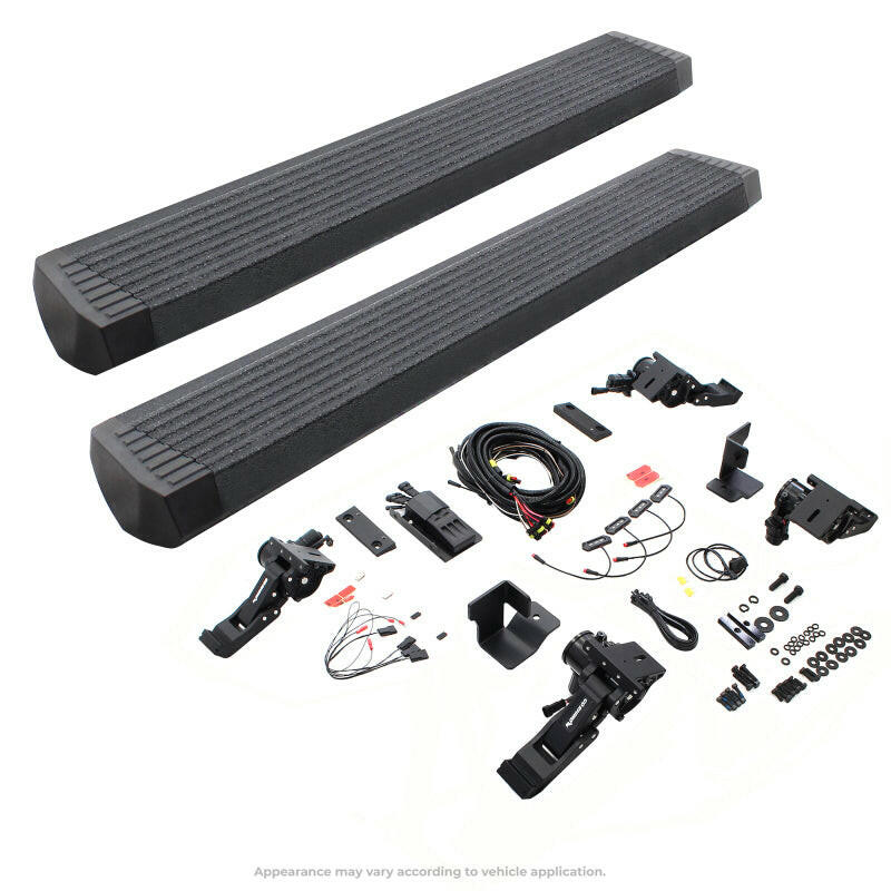 RealTruck 20-24 Jeep Gladiator CC 4dr VoltStep Electric Running Board Kit - Bedliner Coating Running Boards Go Rhino
