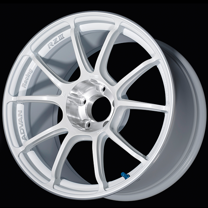 Advan RZIII 18x9.5 / +25 Offset / 5x114.3 BC / 73mm Bore / Racing White Metallic & Diamond Cut Wheels - Cast Advan