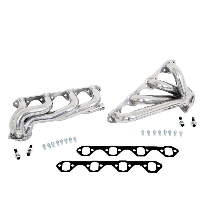 BBK 87-95 Ford F150 Truck 5.8 351 Shorty Unequal Length Exhaust Headers - 1-5/8 Silver Ceramic Headers & Manifolds BBK