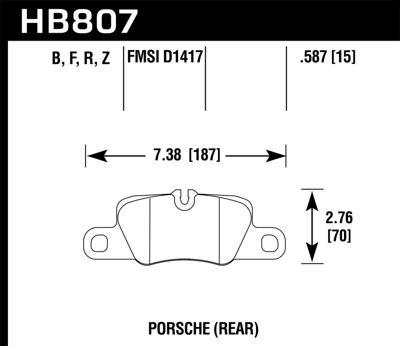 Hawk 2014 Porsche 911 Performance Ceramic Street Rear Brake Pads Brake Pads - Performance Hawk Performance