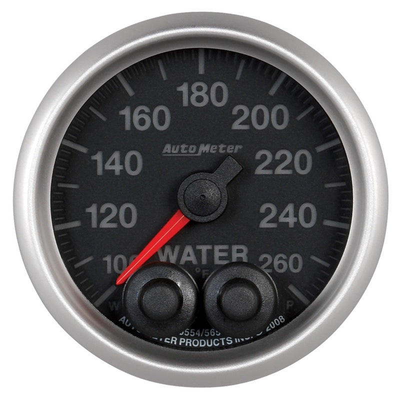 Autometer Elite Nascar 2-1/16in 100-260 Deg. F Water Temp. w/ Peak and Warn Gauge w/ Pro-Control Gauges AutoMeter