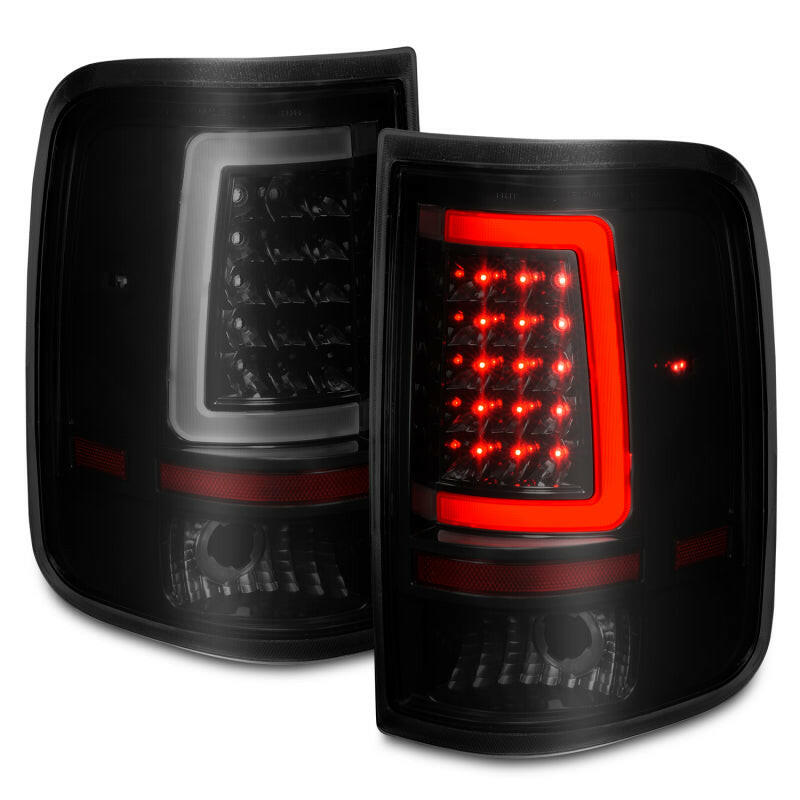 ANZO 2004-2006 Ford F-150 LED Tail Lights w/ Light Bar Black Housing Smoke Lens Tail Lights ANZO
