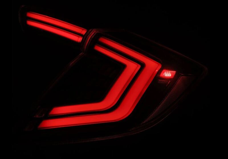 AlphaRex 16-21 Honda Civic Hatchback / Type-R FK8 Nova-Series LED Tail Lights (Pair) - Black Tail Lights AlphaRex