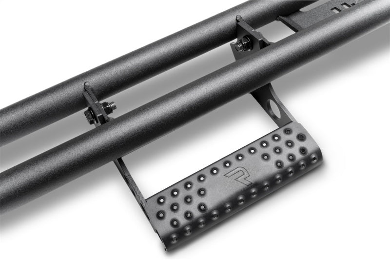 N-Fab 21-22 Ford Bronco 2 dr Gas SRW RKR Step System - Wheel 2 Wheel - 1.75in - Tex. Black Body Armor & Rock Rails N-Fab