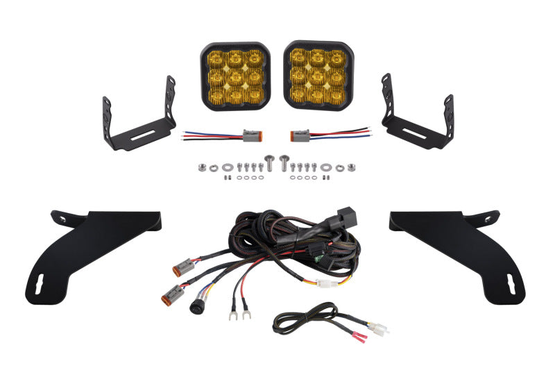 Diode Dynamics 21-22 Ford F-150 SS5 Bumper LED Pod Light Kit - Yellow Pro Driving Light Accessories and Wiring Diode Dynamics