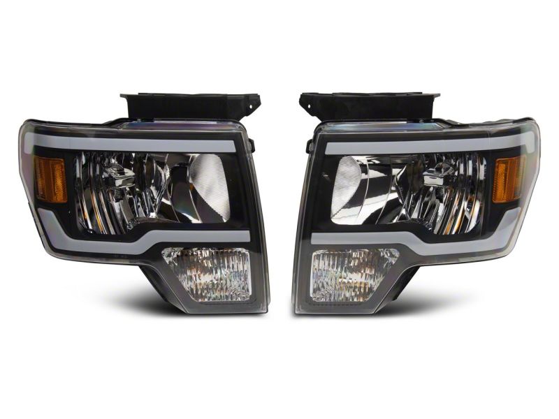 Raxiom 09-14 Ford F-150 Axial Series Headlight w/ SEQL LED Bar- Blk Housing (Clear Lens) Light Bars & Cubes Raxiom