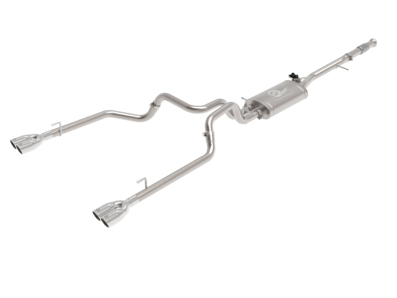 aFe Gemini XV 3in 304 SS Cat-Back Exhaust w/ Cutout 19-21 GM Silverado/Sierra 1500 V8- w/ Black Tips Catback aFe