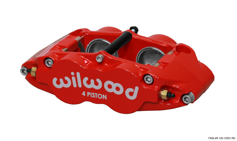 Wilwood Caliper-Narrow Superlite 4R - Red 1.75/1.75in Pistons 1.25in Disc Brake Calipers - Perf Wilwood