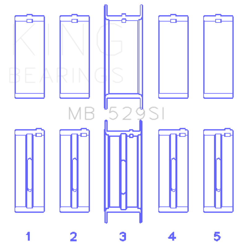 King Engine Bearings Ford V8 221 (Size STDX) Main Bearing Set Bearings King Engine Bearings