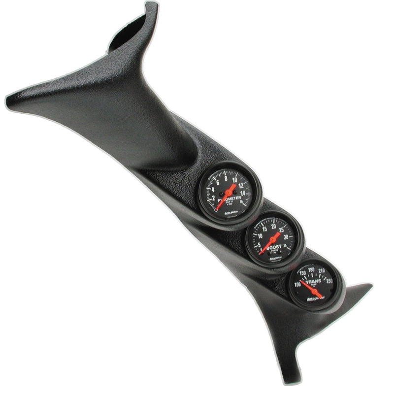 Autometer 99-06 Ford Powerstroke/SD Black Triple Pillar Z-Series Gauge Kit Gauges AutoMeter