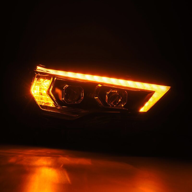 AlphaRex 14-22 Toyota 4Runner LUXX-Series LED Proj Headlights Blk w/Actv Light & Seq. Sig + DRL Headlights AlphaRex