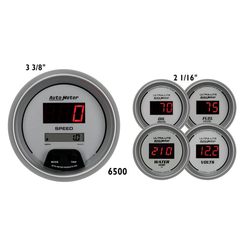 Autometer Ultra-lite Digital 5 Piece Set Gauges AutoMeter