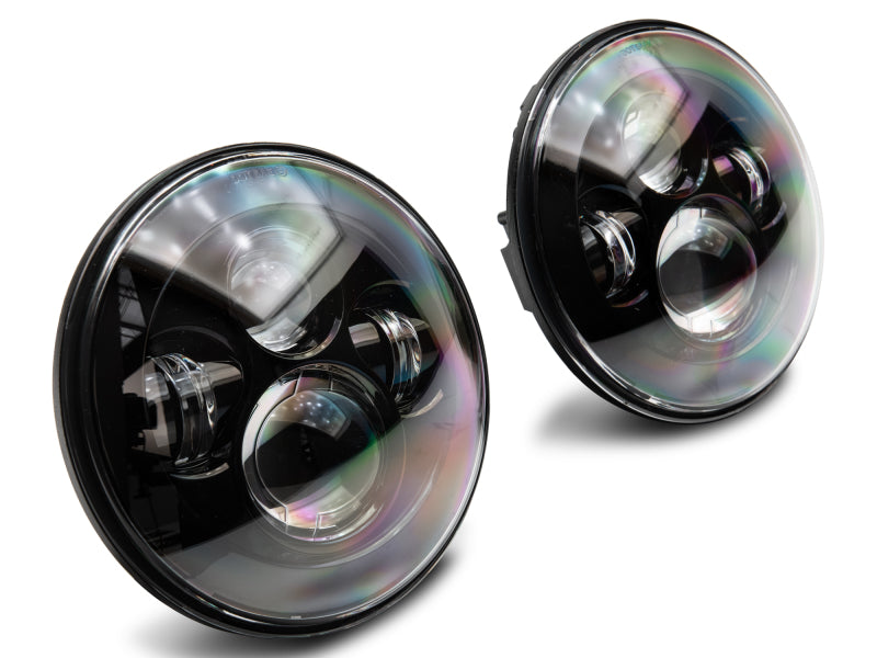 Raxiom 97-18 Jeep Wrangler TJ/JK Axial Series LED Daymaker Headlights- Black Housing (Clear Lens) Headlights Raxiom