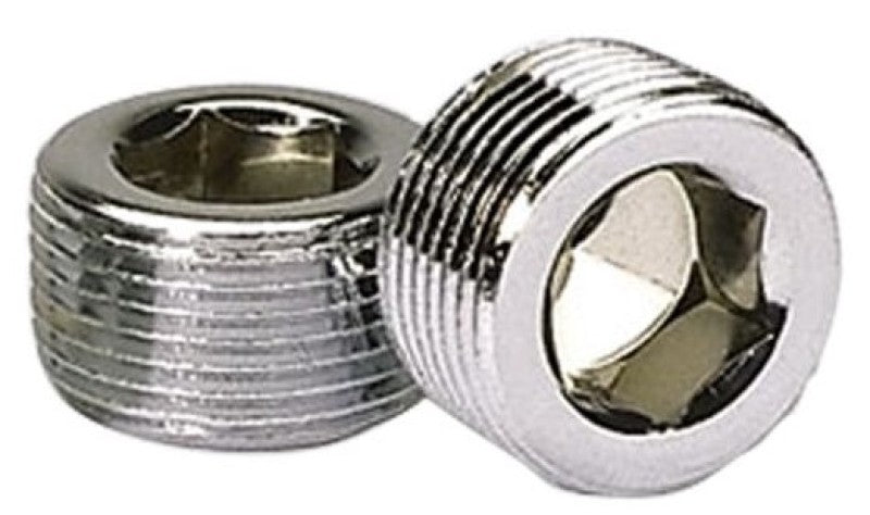 Moroso Chrome Plated Pipe Plugs - 3/4in NPT Thread - 2 Pack Hardware - Singles Moroso