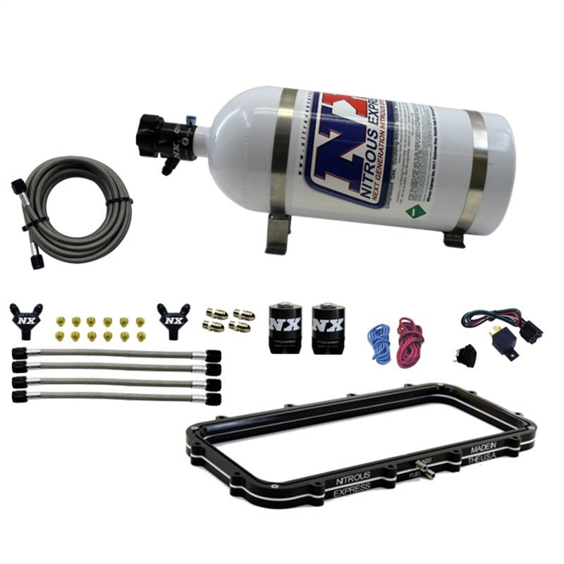 Nitrous Express Holley High Ram Plenum Nitrous Plate Kit w/15lb Bottle Nitrous Systems Nitrous Express
