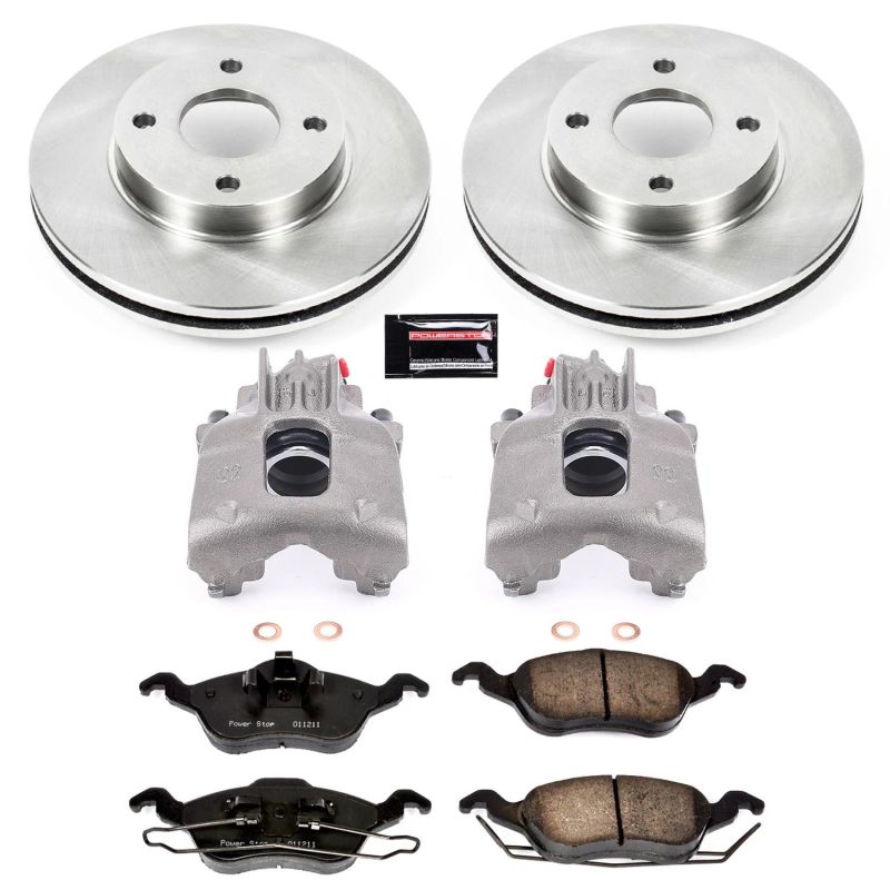 Power Stop 00-04 Ford Focus Front Autospecialty Brake Kit w/Calipers Brake Kits - OE PowerStop