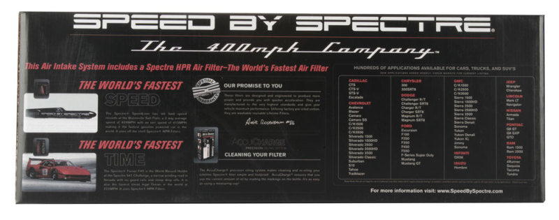 Spectre 10-11 Chevy Camaro V6-3.6L F/I Air Intake Kit - Clear Anodized w/Red Filter Cold Air Intakes Spectre