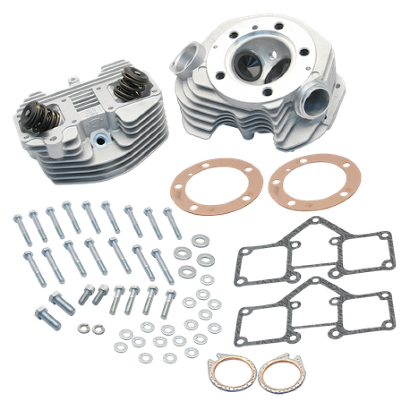 S&S Cycle Super Stock 3-5/8in Bore O-Ring Style Single Plug Cylinder Head Kit - Natural Heads S&S Cycle