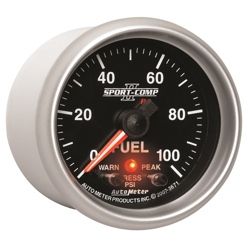 Autometer Sport-Comp II 52mm 0-100 PSI Fuel Pressure Gauge Gauges AutoMeter