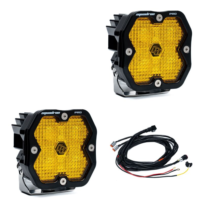 Baja Designs Squadron 2.0 Pro LED Work/Scene (Pair) - Baja Amber Light Bars & Cubes Baja Designs