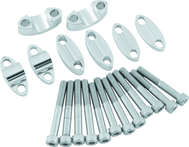 BikeMaster Aluminum Handlebar Risers 7/8in - Silver Handlebars BikeMaster