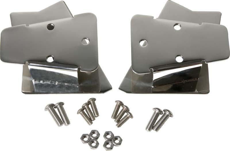 Kentrol 03-06 Jeep Wrangler TJ Mirror Relocation Bracket Pair - Polished Silver Hardware - Singles Kentrol