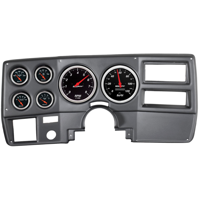 Autometer Designer Black 73-83 Chevy Truck / Suburban Dash Kit 6pc Tach/ MPH/ Fuel/ Oil/ WTMP/ Volt Gauges AutoMeter