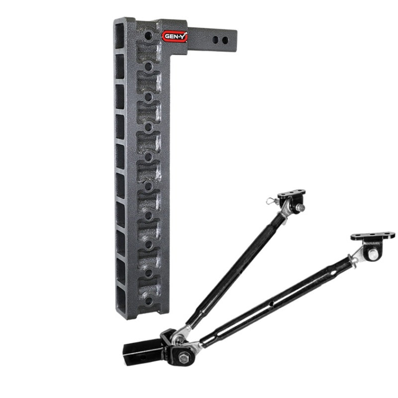 Gen-Y Mega Duty 2in Shank 22.2in Drop 1.5K TW 10K Hitch w/GH-0100 Stabilizer Kit Hitch Receivers GEN-Y Hitch