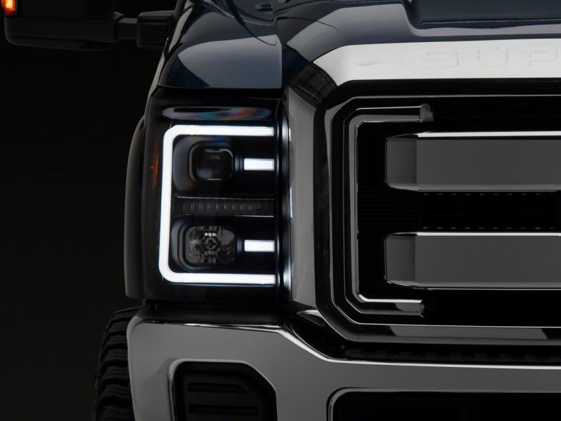 Raxiom 11-16 Ford F-250 Super Duty LED Projector Headlights - Black Housing (Clear Lens) Headlights Raxiom