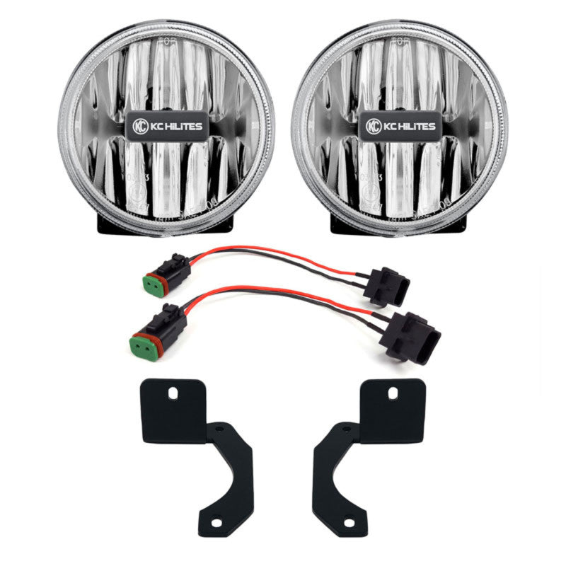 KC HiLiTES 18-23 Jeep JL/JT 4in. Gravity G4 LED Light 10w SAE/ECE Clear Fog Beam (Pair Pack System) Fog Lights KC HiLiTES
