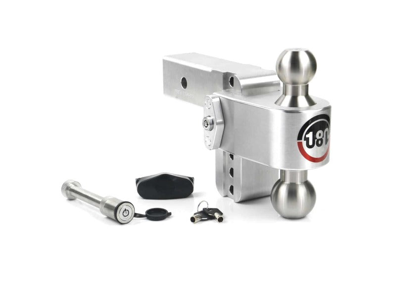 Weigh Safe 180 Hitch 4in Drop Hitch & 2.5in Shank (10K/18.5K GTWR) w/WS05 - Aluminum Hitch Ball Mounts Weigh Safe