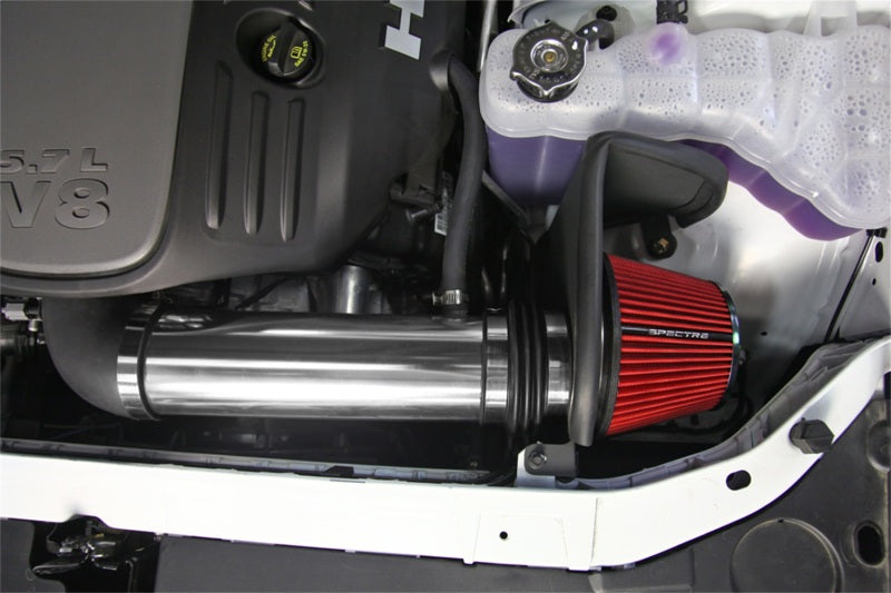 Spectre 11-17 Dodge Challenger/Charger 5.7L V8 Air Intake Kit - Polished w/Red Filter Cold Air Intakes Spectre