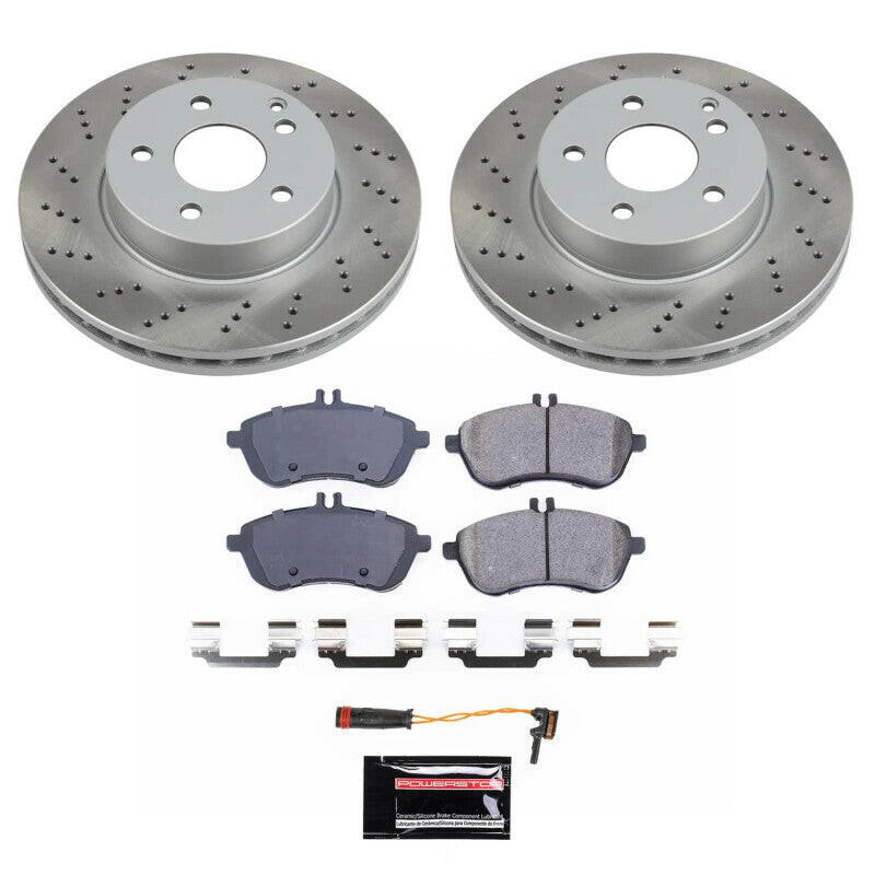 Power Stop 08-12 Mercedes-Benz C300 Front Semi-Coated Rotor Kit Brake Kits - Performance Blank PowerStop