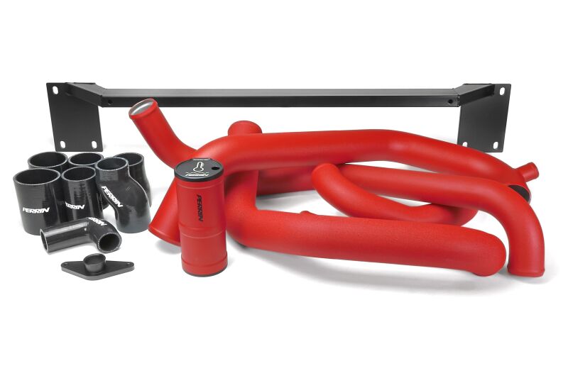 PERRIN 08-14 Subaru STI Front Mount Intercooler Boost Tube Kit - Red Intercooler Pipe Kits Perrin Performance